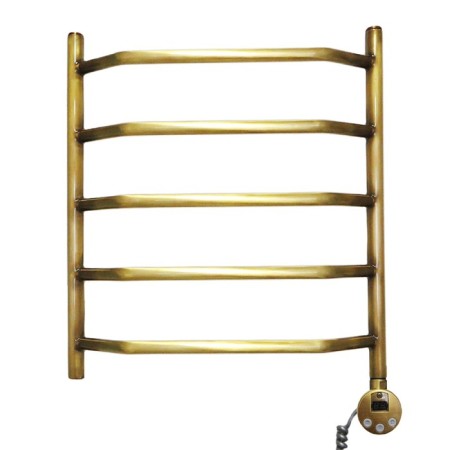Domoterm electric heated towel rail "Laura", 500 x 700 mm, 5 crossbars, right, bronze