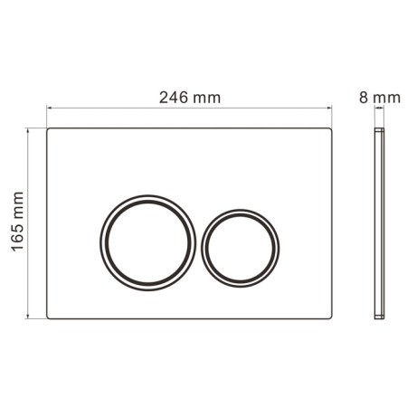 Washing button Wave W2, universal, plastic, black-1