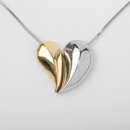 Pendant "Heart" two halves, the color of a silver-gold, 40cm-1