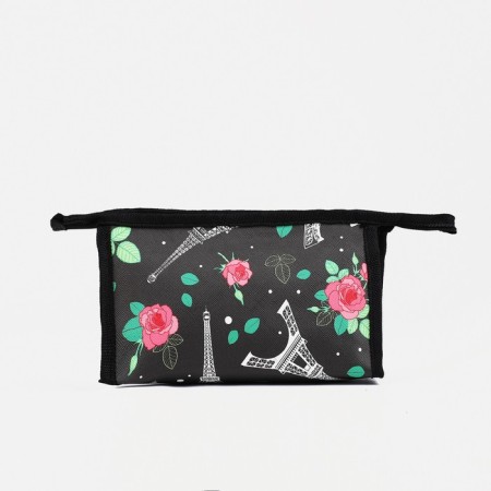Cosmetic bag with lightning, black color-1