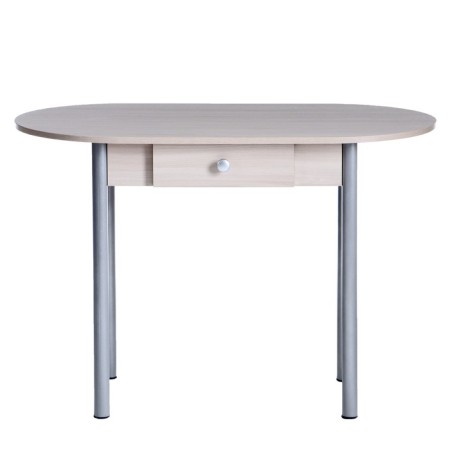 Oval table with an economy box, 1100x600x750, gray metallic/ash shimo bright-2