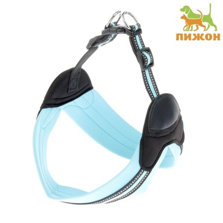 Super-furry harness with reflective firmware, girth 62-69 cm, blue