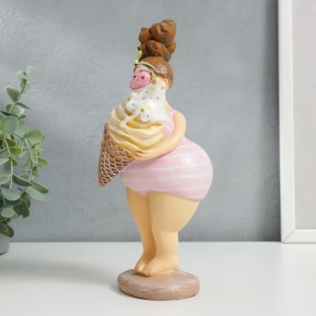 Polystone souvenir "Appetizing bbw with an ice cream mug" 22x9x9.5 cm-3