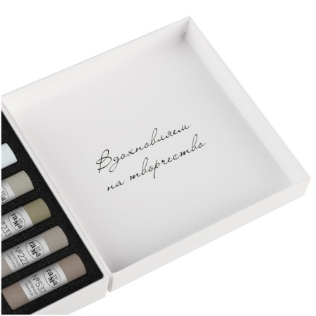 Pastel dry set of 12 colors "gamma", gray shades, in a cardboard box-4