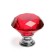 Handle button Cappio, red color "diamond", glass, d = 30 mm