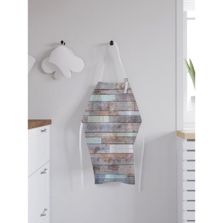 Apron kitchen with a photo print "Wooden wall", adjustable, size OS-1