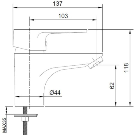 Eleanti sink mixer with flexible eyeliner, cartridge 40 mm-1