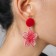 Earrings "Japan" sakura and ovals, colored in silver