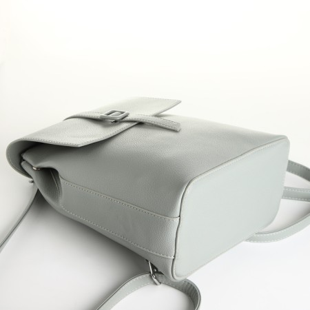 City backpack made of artificial leather with lightning, green color-2
