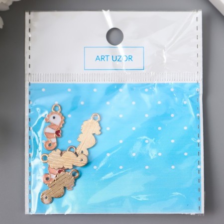 Decor Metal for creativity "Little Sea Horse" enamel 2.1x1.9 cm-3