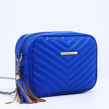 Bag Cross-Bodi with a zipper, blue color
