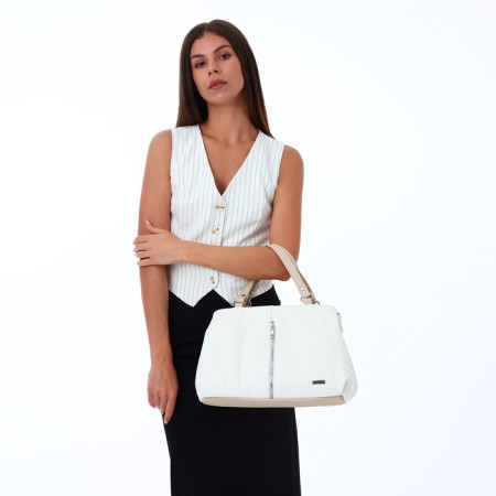 Women's bag with lightning, white color-6