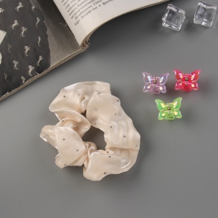 Hair Set "Jesse Brill" (Gum 7 cm, 3 Crab 2 cm) Tenderness, Mix-1