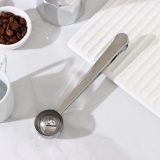 Spoon for coffee aroma, with a clamp, silver color