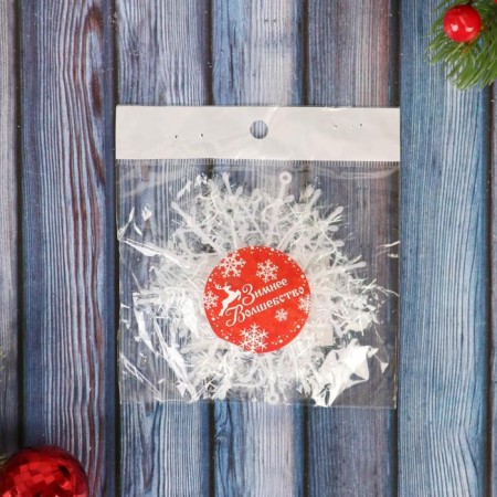 Christmas tree decoration "Snowflake - fluff" (set of 3 pcs) D -10 cm, white-1