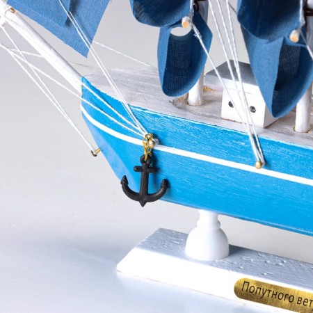 Souvenir small “Askold” souvenir ship, blue sides with strip, blue sails, 23.5 × 4.5 × 23 cm-6