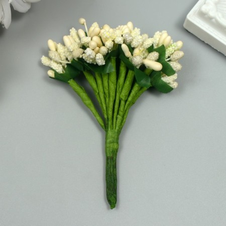 Flowers for decorating "inflorescence" Cream 1 bouquet = 12 colors 8.5 cm-2