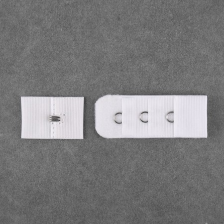 Flasp for a bra, 3 rows 1 hook, 2 × 2.8 cm, 2 × 5 cm, 10 pcs, white color-1