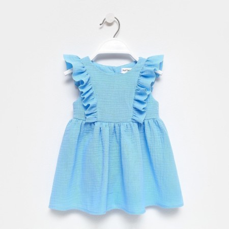 Baby dress with ruffles KAFTAN "Muslin", p 26 (80-86cm), blue-7