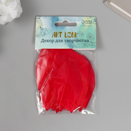 Decorative goose “scarlet” pen in the shape of a sheet set 40 pcs h = 5-7 cm-3