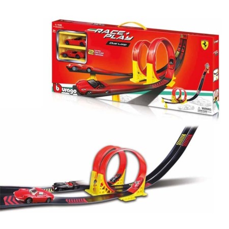Set of game BBURAGO Ferrari Race + Play, Autotrek, with two Die-Cast machines, 1:43