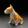 Porcelain figurine "Bulterier", red-white, 9x5 cm