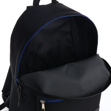 Youth backpack with lightning, rise, outer pocket, black/blue color-3