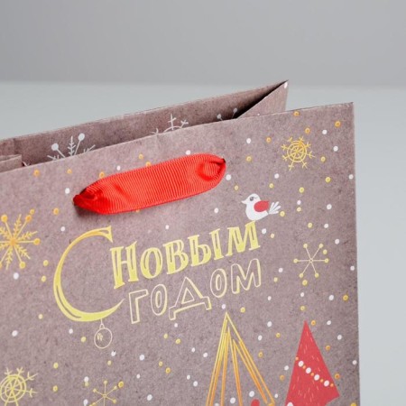 Craft vertical package "New Year's Christmas trees", 18 x 23 x 8 cm, New Year-4