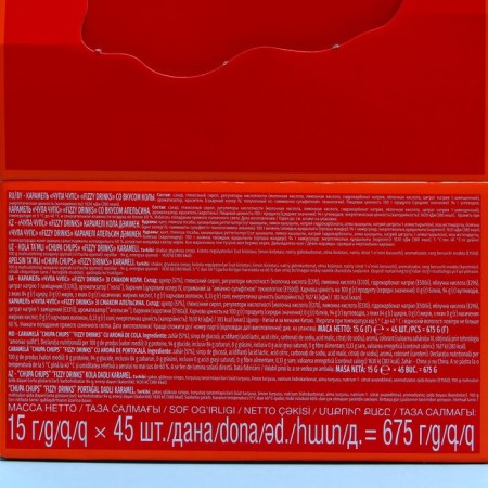 Caramel Chupa-Chups "Fizzy Drinks", Orange-Cola, 15 g * 45 pcs-2