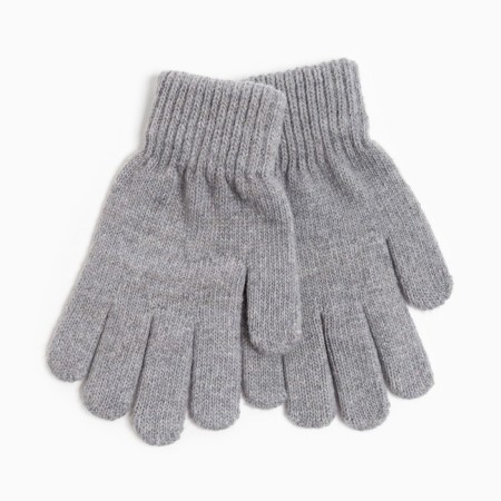 Children's gloves, gray color, size 17 (11-12 years old)-1