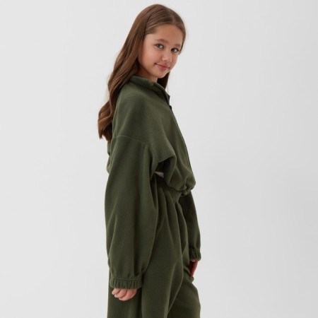 Толстовка для девочки MINAKU: Fleece Soft, цвет зелёный, рост 146 см-2