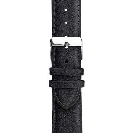 Watch strap, male, 20 mm, harness 90 mm, larynx 110 mm, genuine leather, black-2