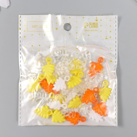 Decor for creativity "Leaves. Yellow, orange, white and transparent" nr 20 g 2.2x1.4x0.4 cm-3