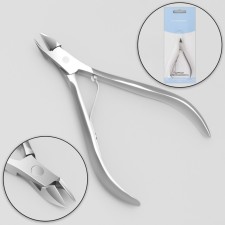 Manicure nippers for cuticles, 9.5 cm, blade length - 9 mm, on the blister, silver color