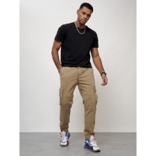 Cargo jeans men, size 50-52, beige color