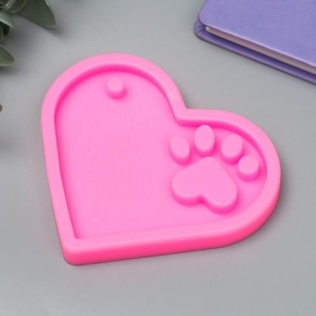 Mold Silicon "heart with a paw"-1