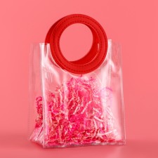 Gift package from PVC, red, 17 x 15 x 8 cm