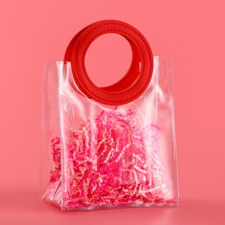 Gift package from PVC, red, 17 x 15 x 8 cm