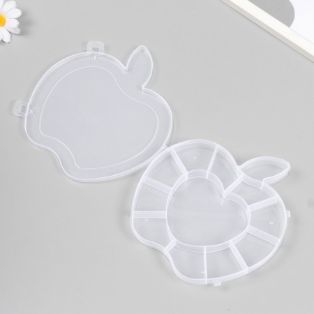 Casket Plastic for the little things "Apple" Transparent 12 compartments 16.5x15.5x2.5 cm-3