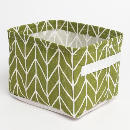 Textile basket of the shade color is green, 12*15*20 cm-2