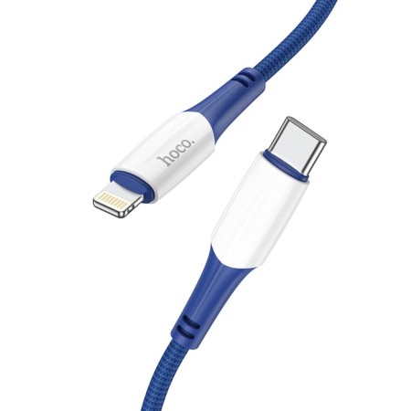 Hoco X70, Lightning cable - Type -C, PD 20 W, 2.4 A, 1 m, nylon braid, blue-1