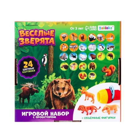 Game set with a projector and figures "Funny animals"-7