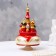 Musical souvenir "Temple" No. 1, red-white, manual painting, 12x22 cm