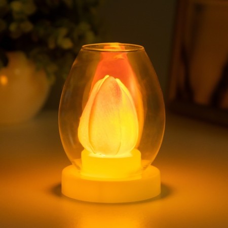 Nightmare "Candle in the glass" 3xlr44 White-transparent 6x6x8.5 cm Risalux-2