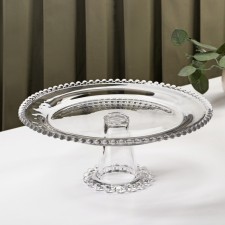 Glass stand for a cake on the orbit leg, 31 × 12 cm