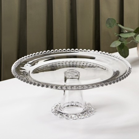 Glass stand for a cake on the orbit leg, 31 × 12 cm