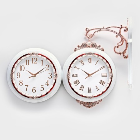 Watching double-sided watches, on a suspension, smooth move, 36 x 32 cm, d-27 cm, dial 19 cm-2