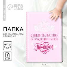 The folder for the birth certificate 