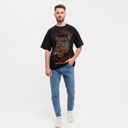 Men's T -shirt KAFTAN "No Regret", black, size 50-1