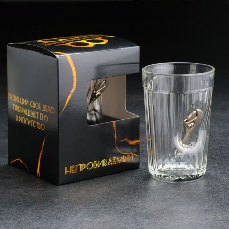 A glass "impenetrable. Diva key", faceted, 250 ml